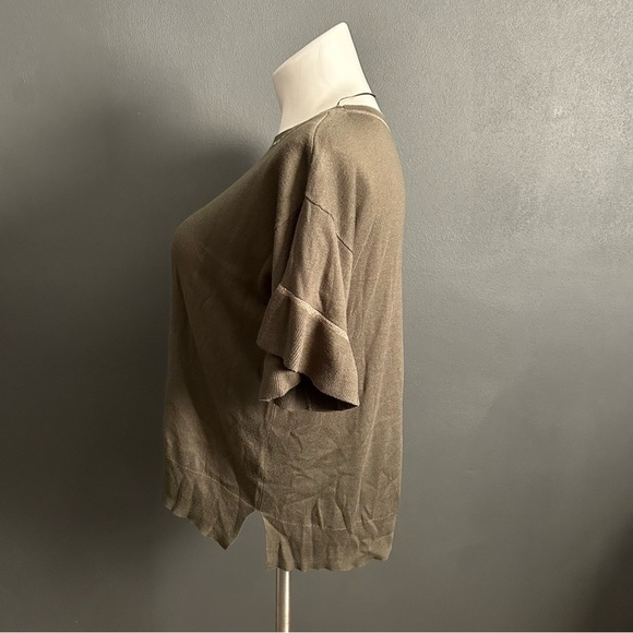 Apt. 9 Olive Green Ruffle Sleeve Top XL - Picture 4 of 7